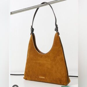 NWT Staud Brown Suede Winona Shoulder Bag
